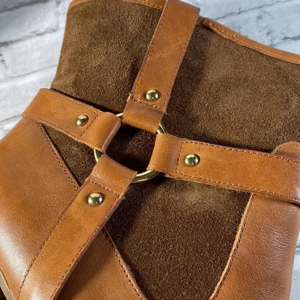 Lauren Ralph‎ Lauren Western Leather Suede Ankle Boots Sz 10B